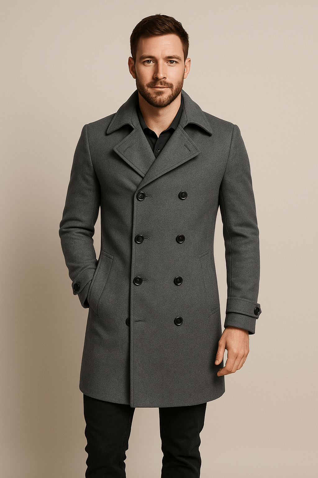 Marveille | Mikkel – Veste ajustée pour homme en mélange de laine à double boutonnage