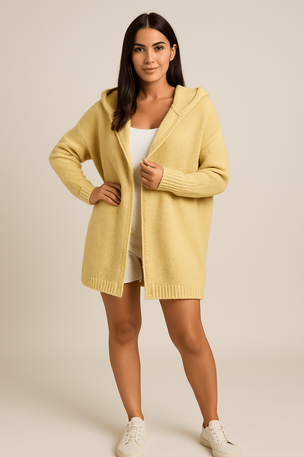 Maison Marveille | Cardigan Oversize à Capuche – Tricot Doux, Confort Optimal, Style Décontracté