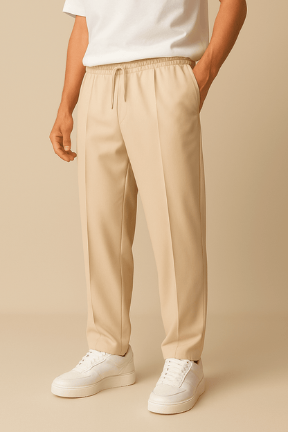 Marveille | Pantalon Chino Plissé à Taille Confort Ajustable