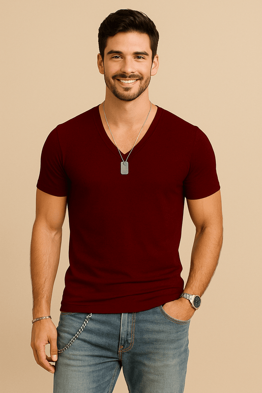 Marveille | Slim-Fit Soft V-Neck T-Shirt