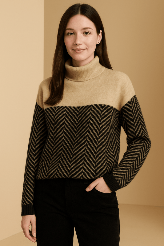 Marveille | Pull en tricot rayé à manches longues – Style décontracté