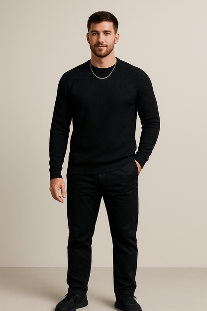 Marveille | Trym – Pull ajusté en maille côtelée pour hommes