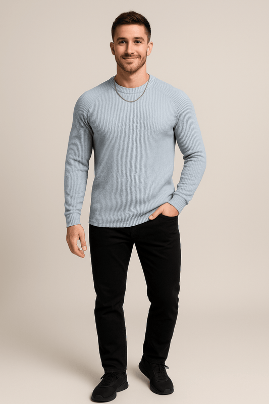Marveille | Trym – Pull ajusté en maille côtelée pour hommes